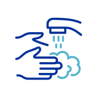 Illustratie icoon Handen wassen noodpakket