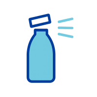 Illustratie icoon Fles water dop open noodpakket