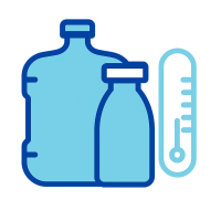 illustratie icoon Flessen water met temperatuurmeter noodpakket