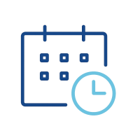 Illustratie icoon kalender en klok noodpakket